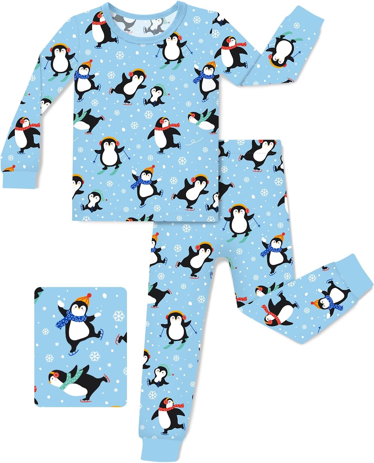 Bamboo Viscose Toddler Pajamas Boys Girls Baby 12M-8Y Pjs Sets Kids 2pcs Long-Sleeve Snug fit Sleepwear