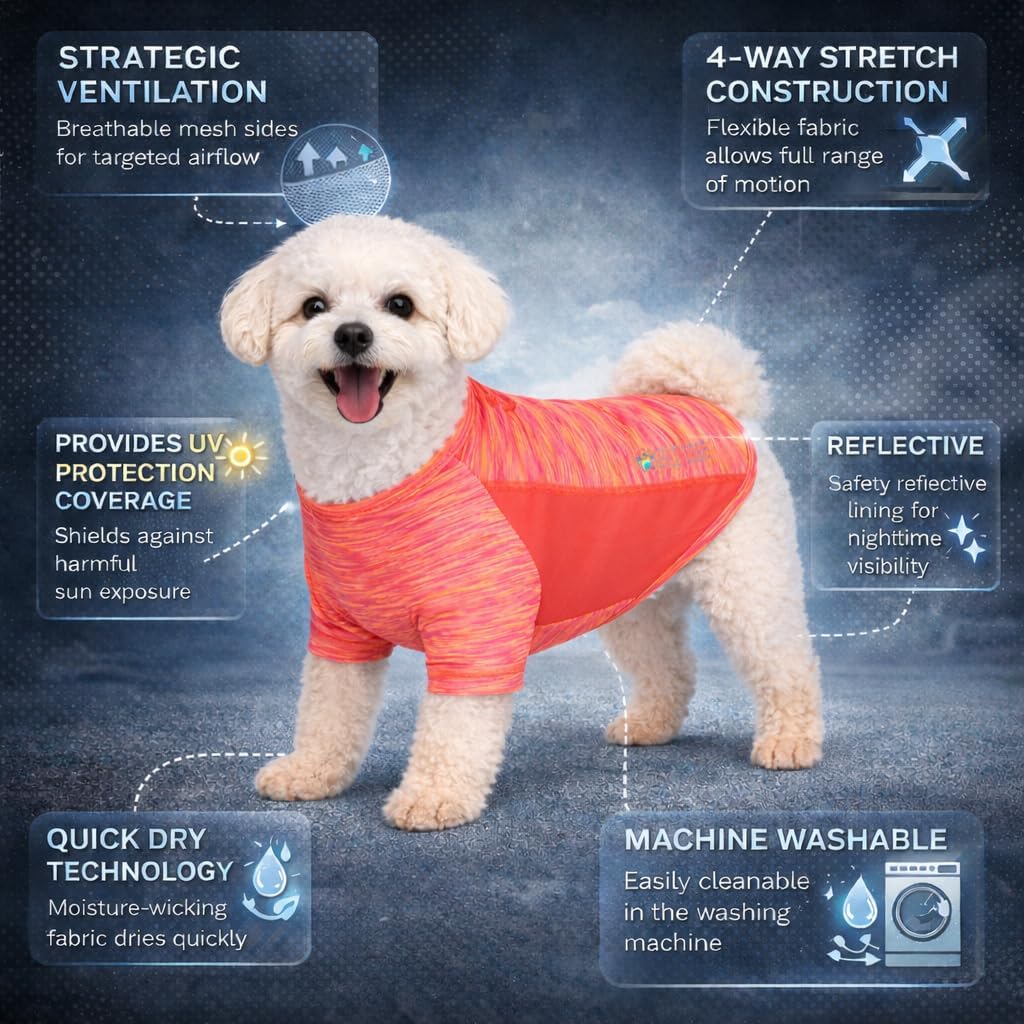 Pet Life Active Warf-Speed Heathered Ultra-Stretch and Quick Dry Reflective Sporty Performance Dog T-Shirt