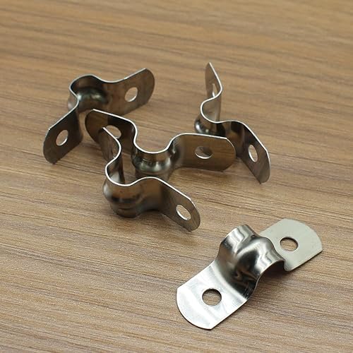 Miniatura 3 de 50 PCS M8 0.31 pulgadas dos agujeros U tubo abrazadera de correa, abrazadera de tubo de acero inoxidable U abrazadera de tubo