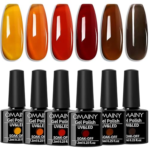 Juego de esmaltes de uñas de gel de gelatina marrón, esmalte de uñas de gel translúcido, esmalte de uñas de gel transparente, juego de esmalte de