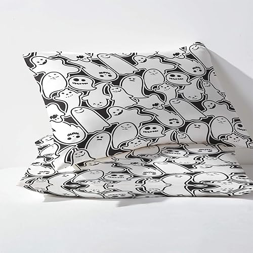 Miniatura 155 de Sábanas de Halloween tamaño individual – Juego de sábanas espeluznantes de calabaza murciélago para niños y niñas, juego de sábanas temáticas