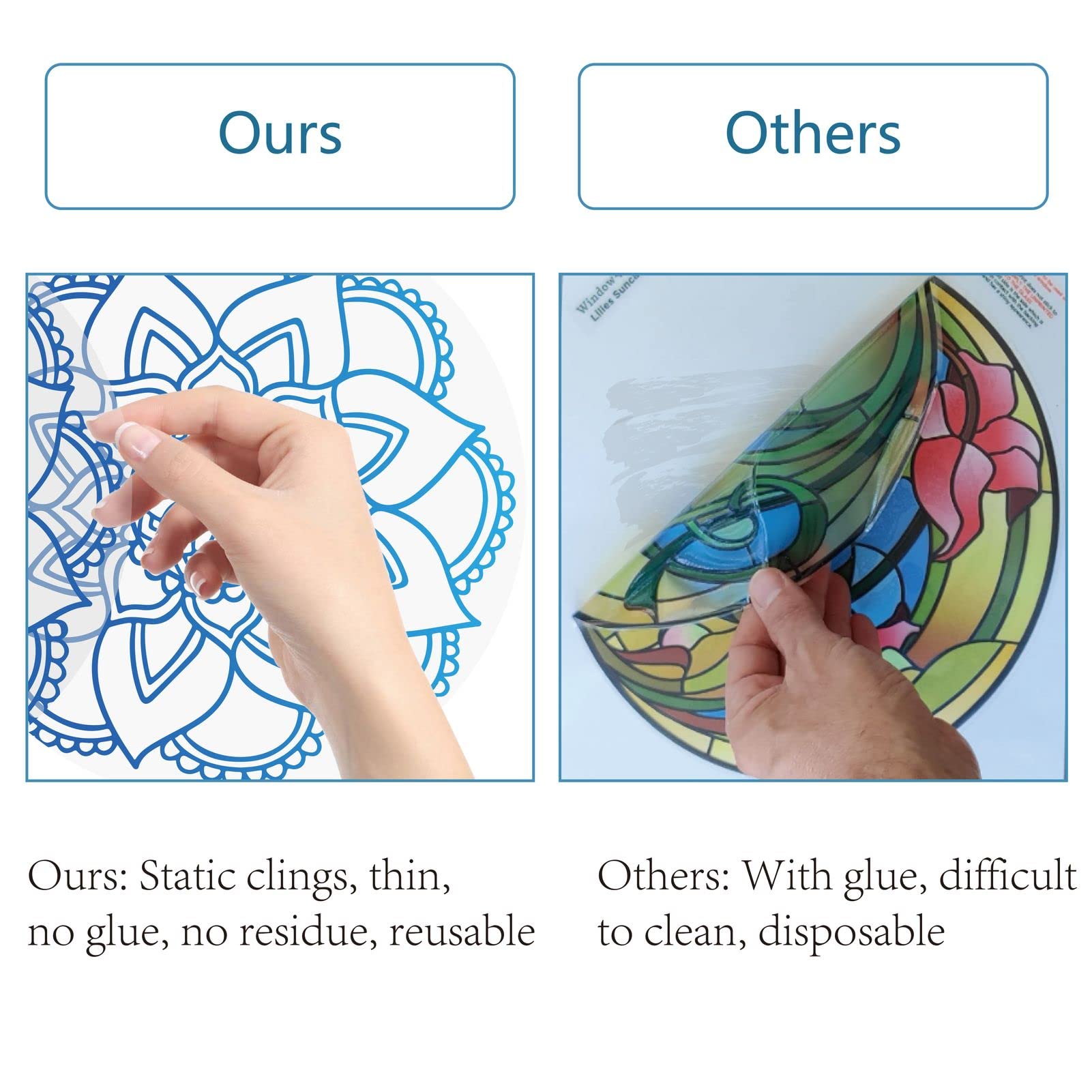 GORGECRAFT Autocollant De Fenêtre 38 X 116 Cm En Forme D'abeille Pour Fenêtre De Printemps, été, Non Adhésif, Réutilisable, En Vinyle Statique, Décoration Pour Maison, Porte Coulissante, Chambre