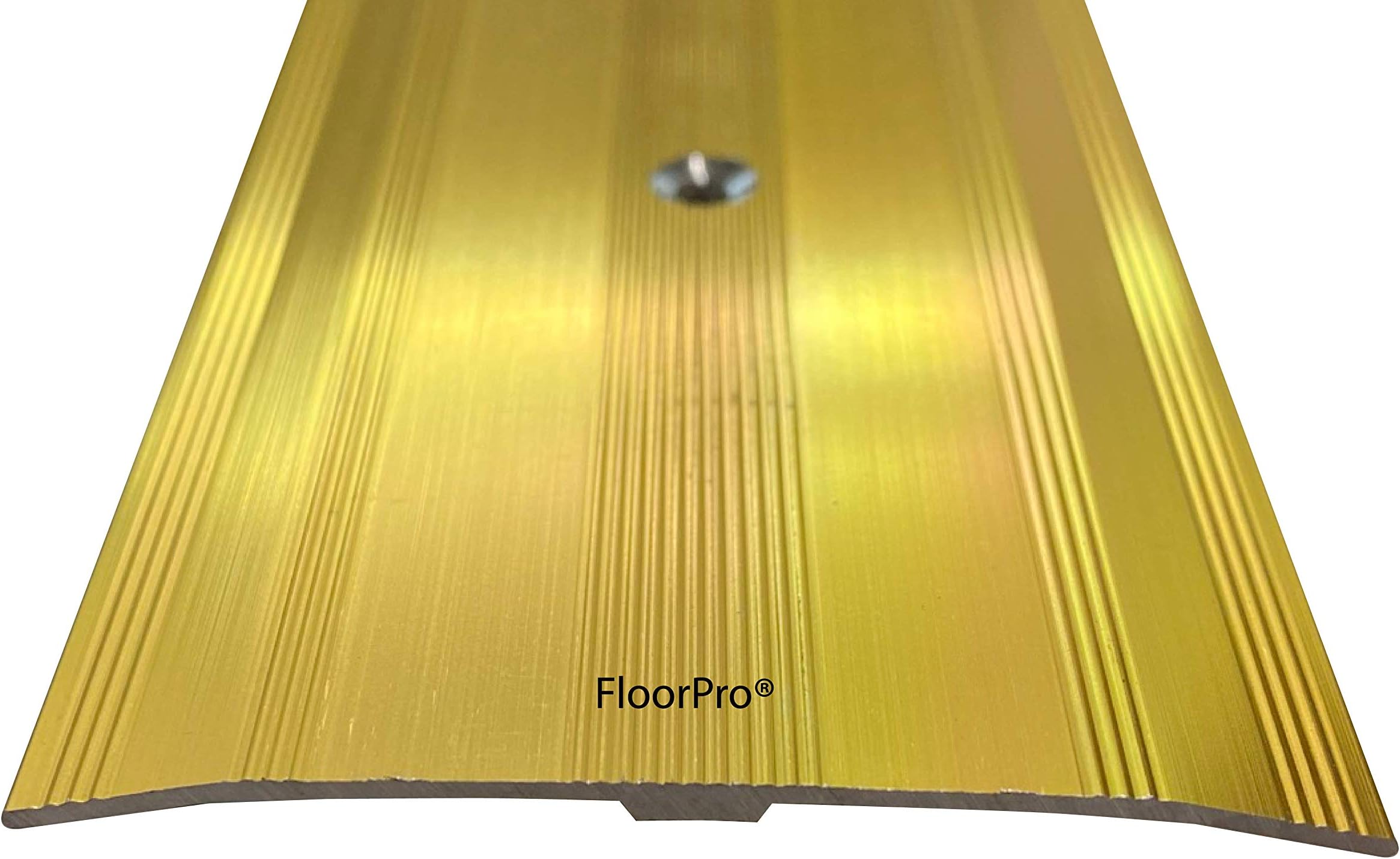 61mm Wide Carpet Metal Cover Trim Door Bar Threshold - Transition Threshold Strip - Metal Plate Covers Flooring Gaps - Gold Colour