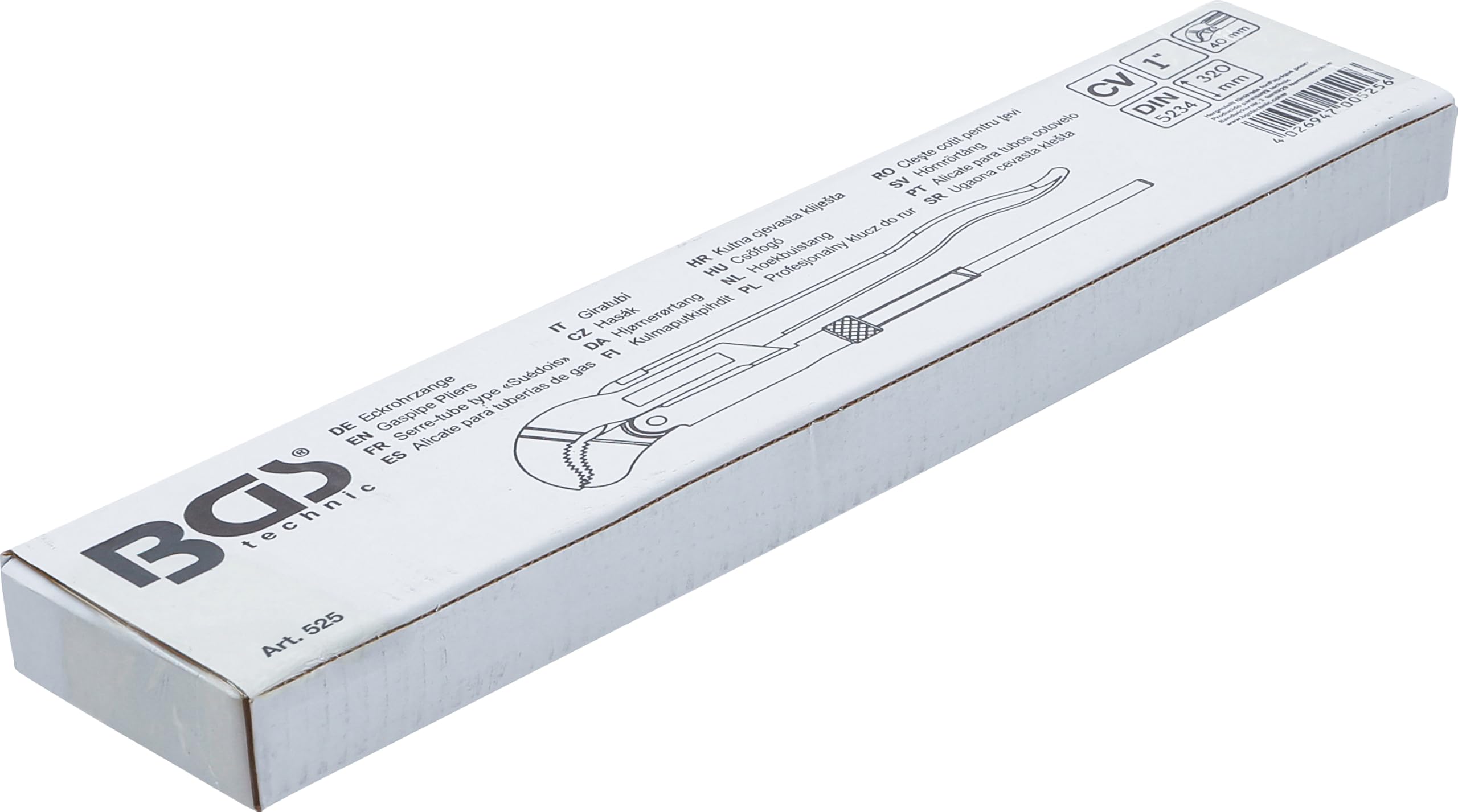 BGS 525 | Alicate para tuberías de gas | 1" | 3 puntos de agarre (modelo sueco)