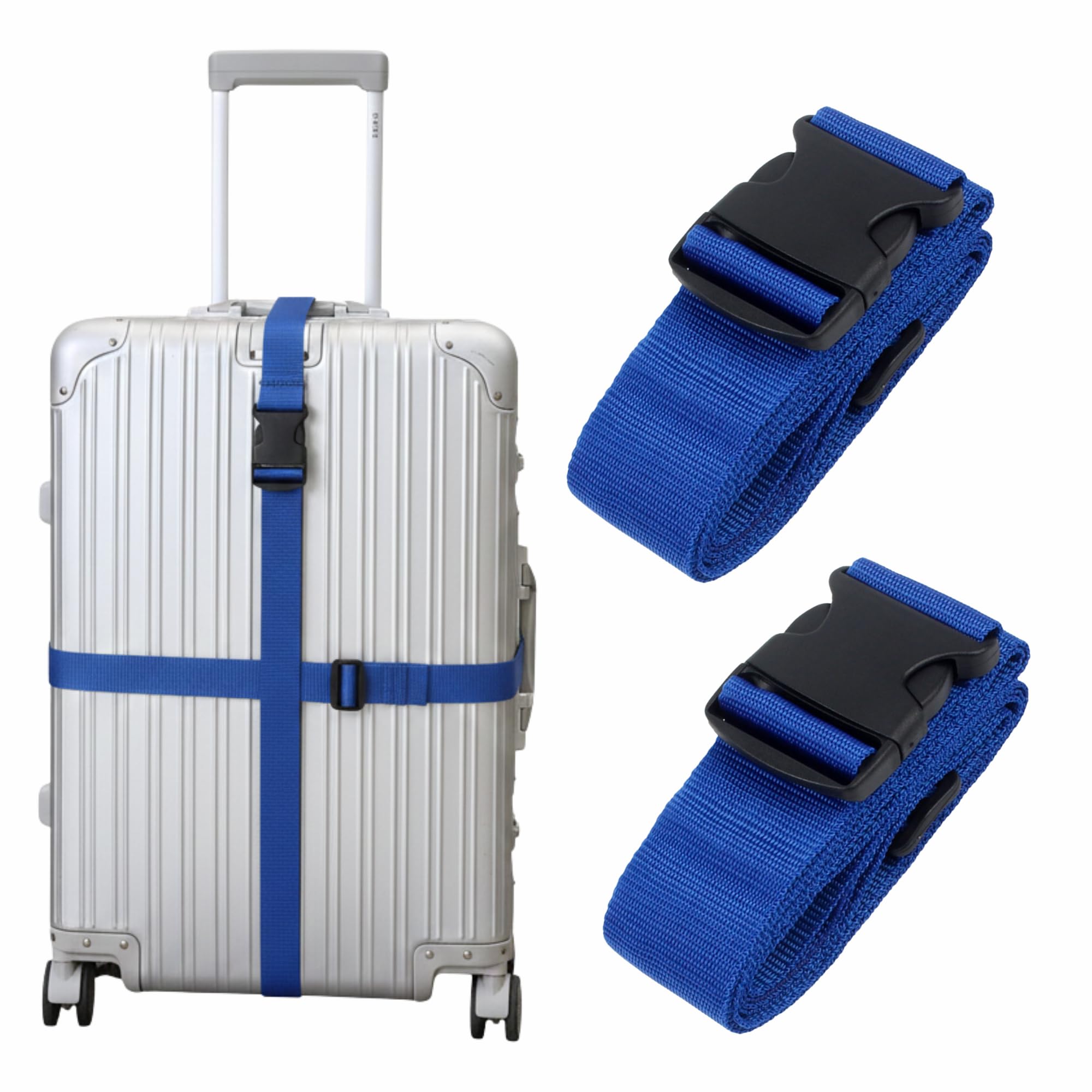 Kraptick Luggage Straps – Heavy Duty Luggage Straps for Extra Security and Easy Identification, Multi-Functional Travel Bag Strap Accessories, Easy-to-Use Luggage Strap for Suitcase (Pack of 2) (Blue)-image-8