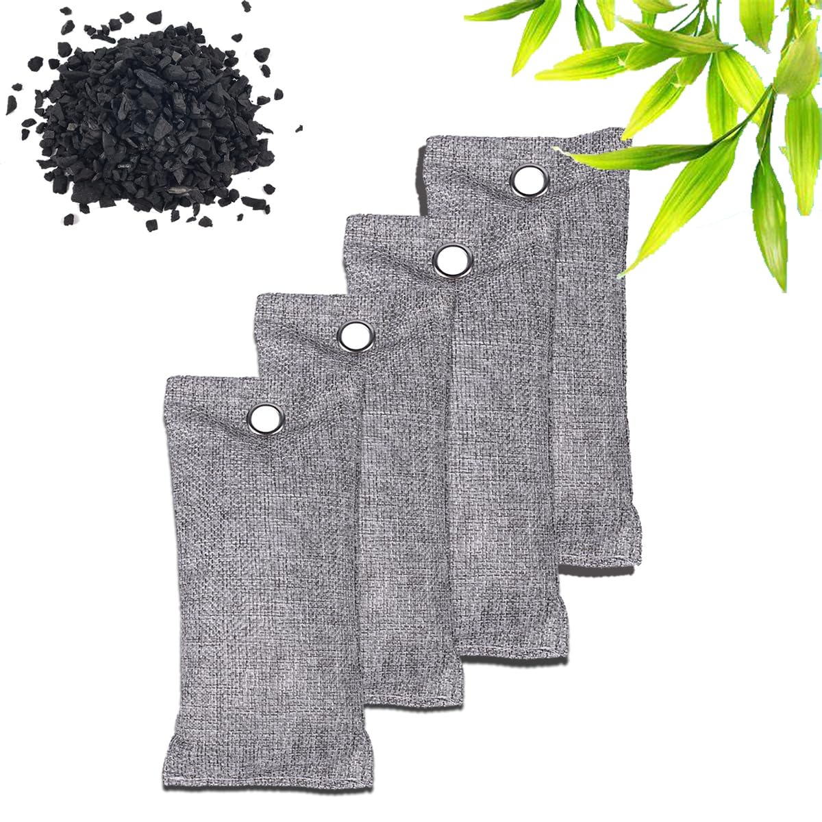 Sacchetti Purificatori D'Aria Al Carbone Di Bambù – Deodoranti Naturali Per Auto, Frigorifero, Armadio, Camera – Riutilizzabili, 2 Pezzi Da 75g