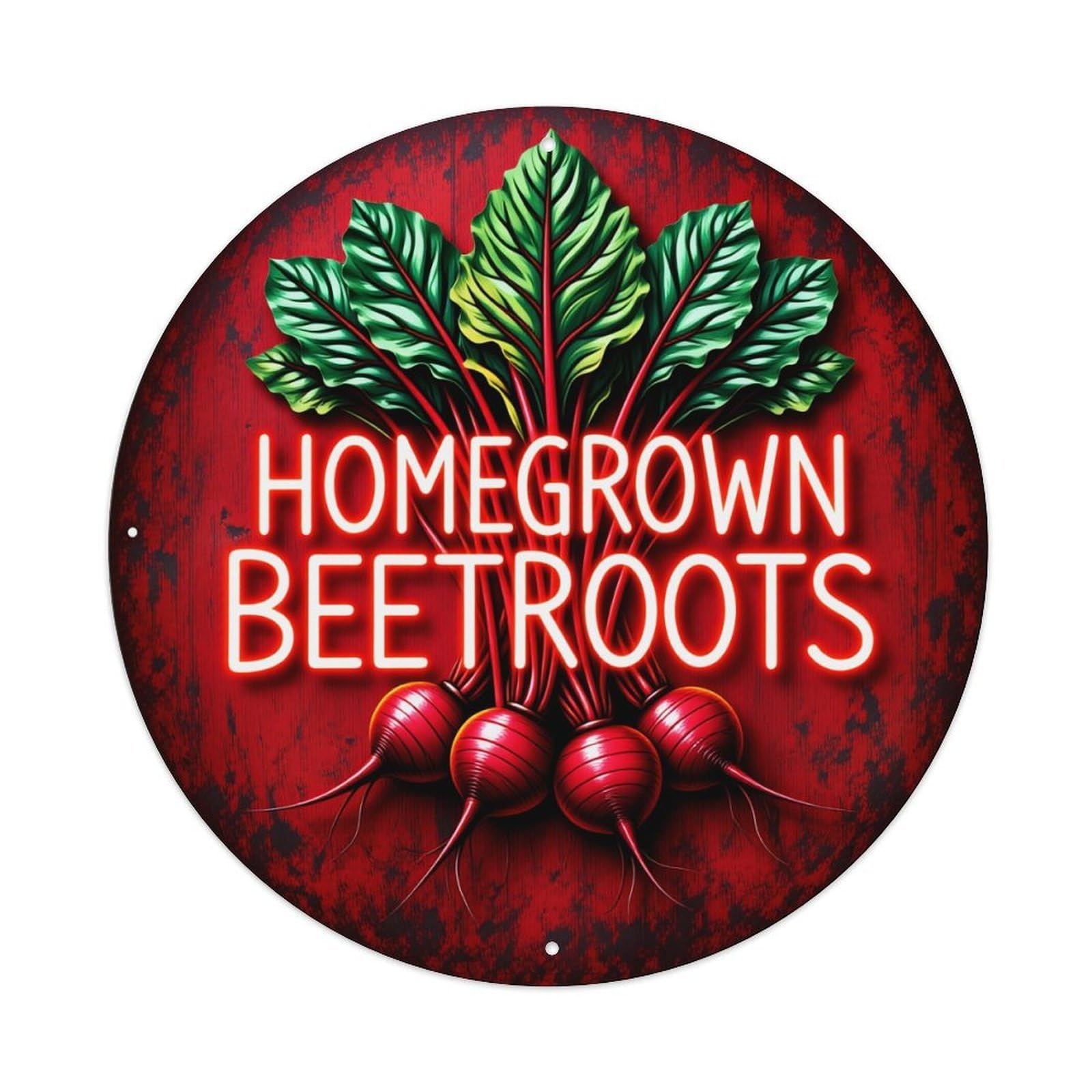 Homegrown Beetroots Red Leaves Roots Metal Tin Sign Vintage Garden Bedroom Cafe Bar Man Cave Home Wall Decor Metal Poster 8x8 inches