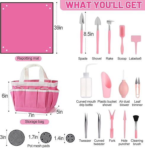 Miniatura 6 de 44pcs Small Gardening Tools Gifts for Women Beginners - Garden Hand Tools Set for Indoor Succulent Bonsai Plants Transplanting, Included