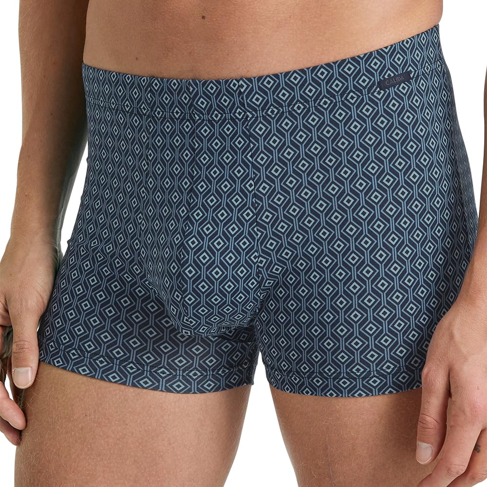 CALIDA Grafic Cotton Men's Boxer Shorts, Made from 100% Supima Cotton, Naturally Breathable and Skin-friendly, with Fabric-Covered Elastic Waistband