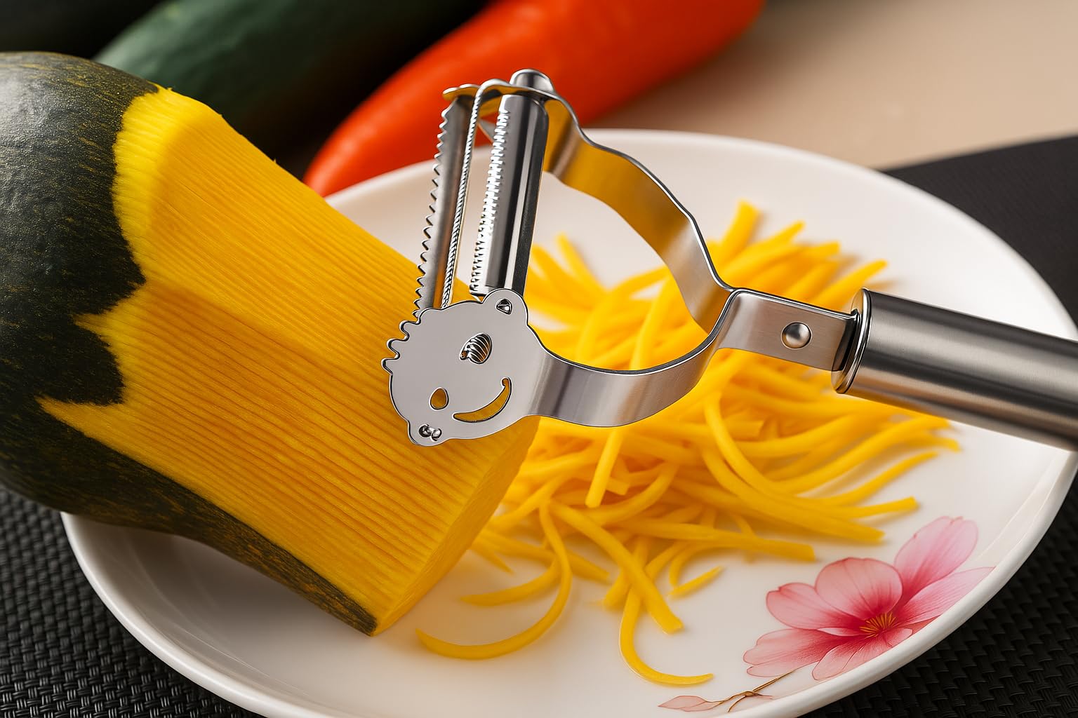 Top Chef 2-in-1 Julienne Peeler – Make Veggie Strips & Zoodles in Seconds | Stainless Steel Dual Blade 2