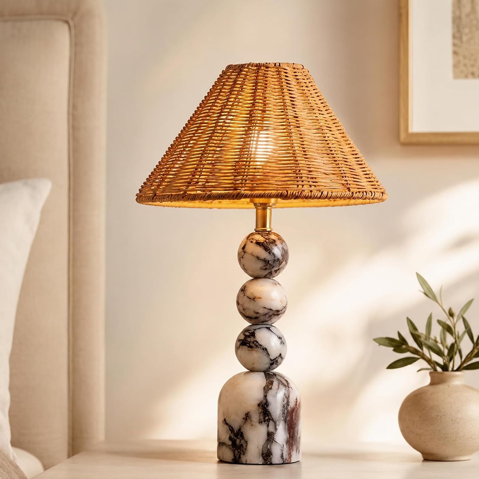 Lampada da Tavolo in Marmo, Dimmerabile a 3 Vie/Luce Decorativa