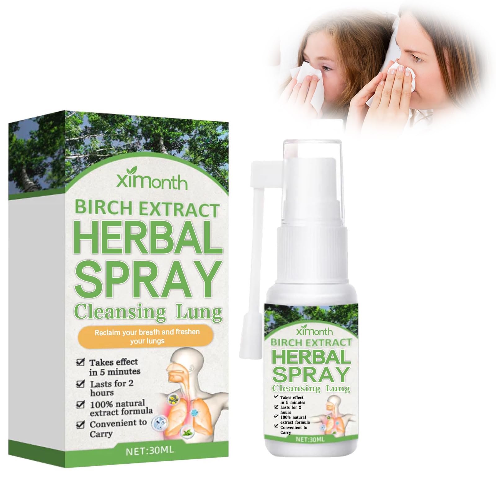 Azonee Mullein Leaf Extract for Lungs, Mullein Drops for Lungs and Phlegm Lung Cleanse, Herbal Repair Spray, Relieve Respiratory Discomfort, Nasal Cleaning and Body Cleansing Care Agent (30ML)