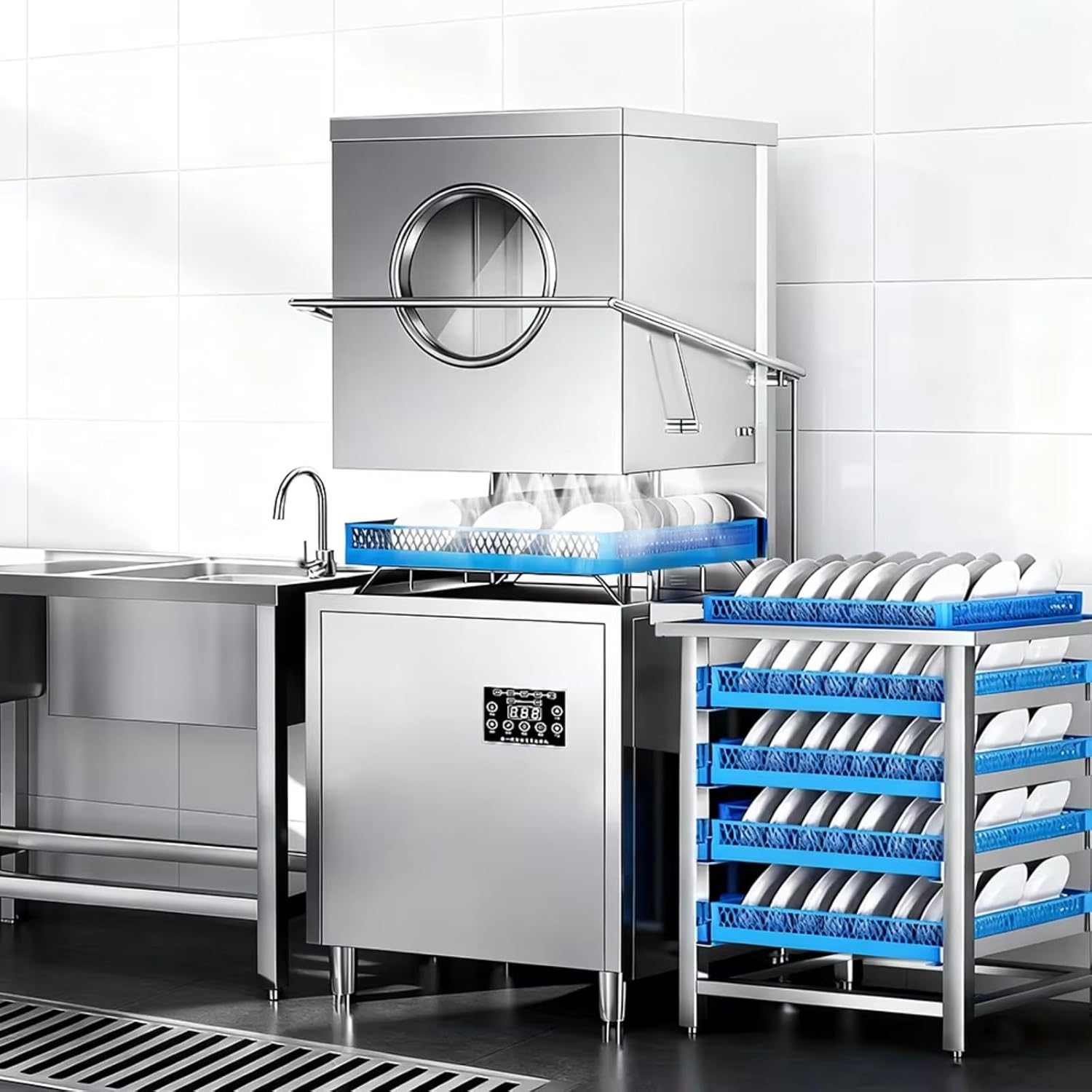 Automatic Dishwasher Freestanding Design Large Capacity Energy Saving Quiet Operation Multi Cycle Cleaning Fast Wash and Dry Feature Suitable for Family Kitchen Daily Use