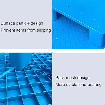 XPLKQXE Sale Display Plastic Pallets, Lightweight Polyethylene Pallet, Storage Floor Plastic Pallets Pad Board, Nestable Shipping Tray Platform Rack Garage (Color : Blue-39.4x31.5x5.5in, Size : 1pcs