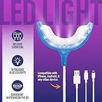 Vista 3 de GuruNanda Kit Premium de Blanqueamiento Dental con Luz LED Conectada y Lápiz Blanqueador, Funciona con iPhone y Android, Ayuda a Eliminar Manchas