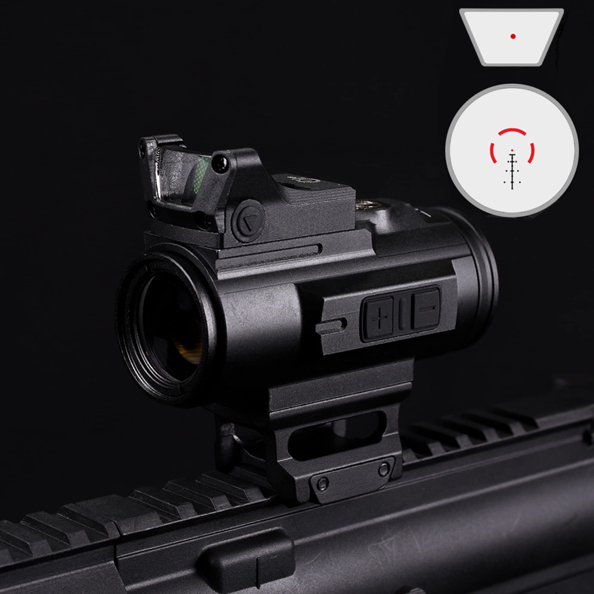 Mirino tattico con Prisma 5X con Attacco Alto e M1 Red DOT Sight Combo Ottica Mirino Fit 20mm Rail Rifle Sight per la Caccia