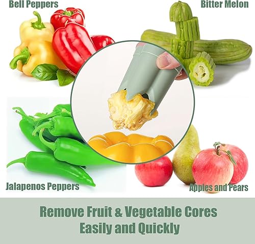 Miniatura 2 de Removedor de semillas de pimienta, herramienta de extracción de descorazonador de semillas de pimienta, cortador de núcleo de pimiento morrón, 2 en