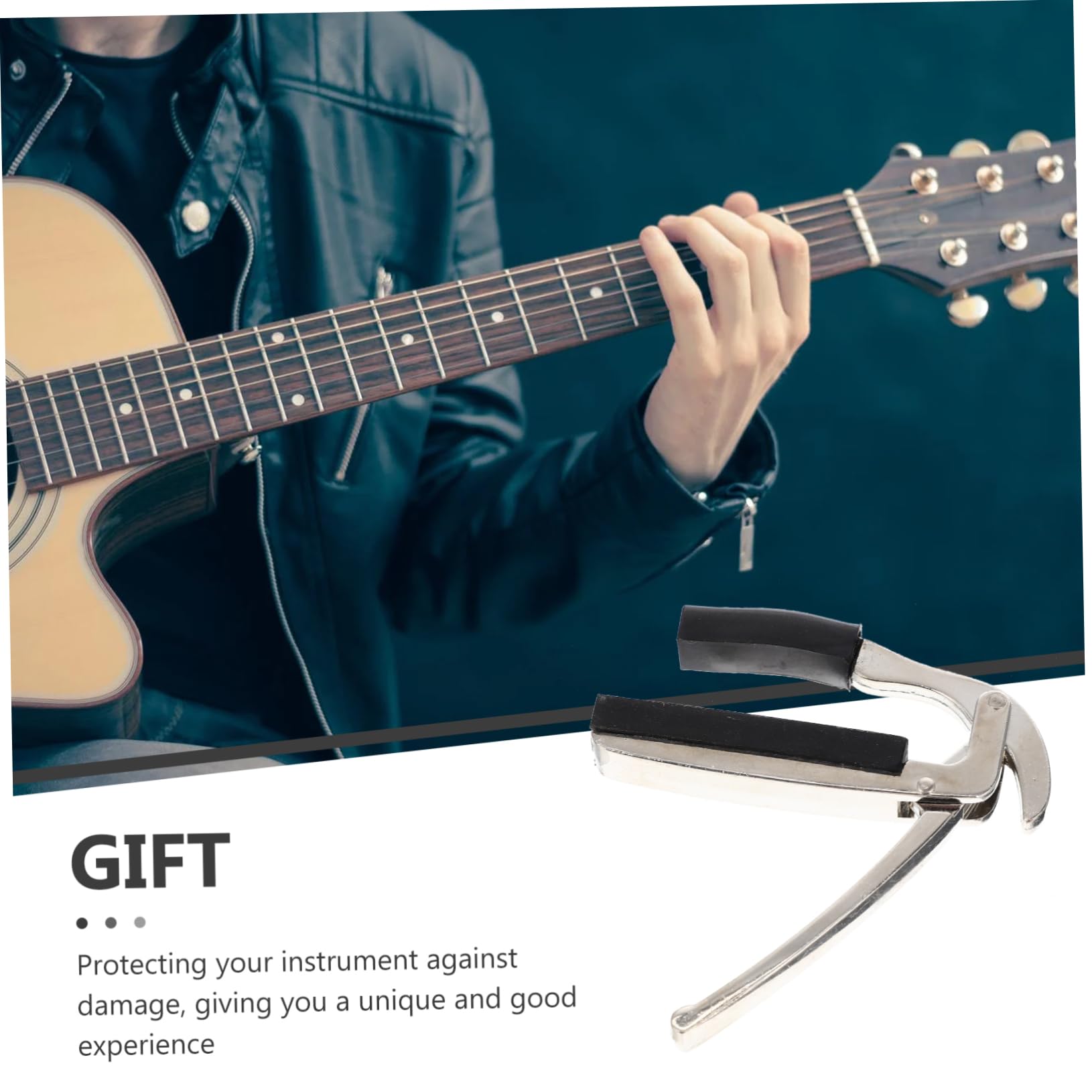 4 Piezas Capo de Guitarra Portátil de Metal y Goma Clip de Afinación para Guitarra Folk Creativo y Duradero Mano para Varias