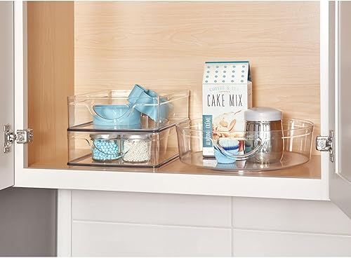 Miniatura 4 de iDesign Gabinete de plástico reciclado y despensa con asas integradas, 10 x 8 x 3 pulgadas, contenedor transparente