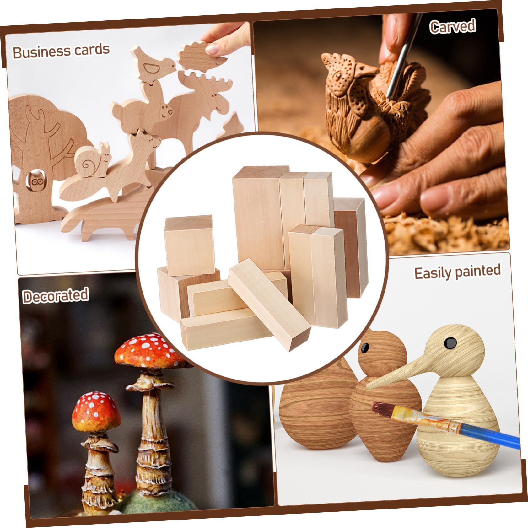 ORFOFE 13 Pezzi Blocchi Legno Tiglio Non Trattati per Intaglio Blocchetti Basswood Naturale per Artigianato e Scultura da Te Dimensioni per Viaggi e Attività Outdoor