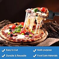 Vista 6 de 50 piezas desechables de plástico cortador de tartas, espátula de plástico negro para tartas, utensilios de servir desechables para pizza