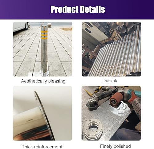 Miniatura 6 de HAIXHX Conos de delineador para estacionamiento, postes de delineador de tráfico con base permanente, bolardos de seguridad industrial para proteger