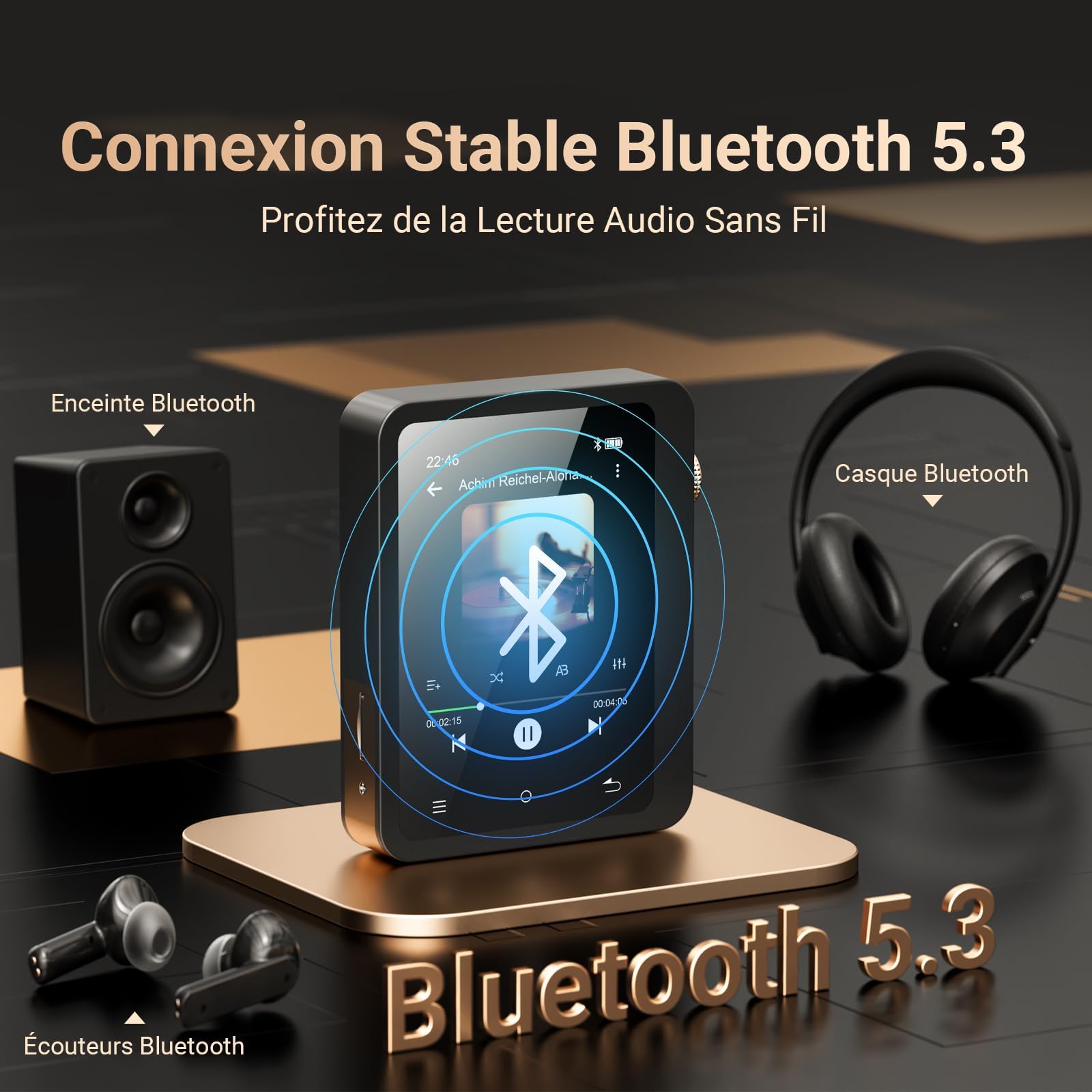 MECHEN 128 GO Lecteur MP3 Hi Res Bluetooth avec Puce DAC ESS