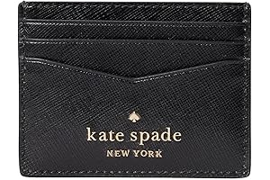Kate Spade Staci Small Slim Leather Card Holder in Chic Black