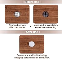 Vista 5 de BlingKingdom 100 tapas de rosca blancas con bisagras, tapas de tornillo de protección de tornillos, tapas de tornillo plegables, tapas abatibles