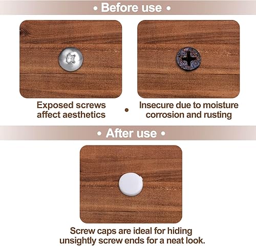 Miniatura 5 de BlingKingdom 100 tapas de rosca blancas con bisagras, tapas de tornillo de protección de tornillos, tapas de tornillo plegables, tapas abatibles