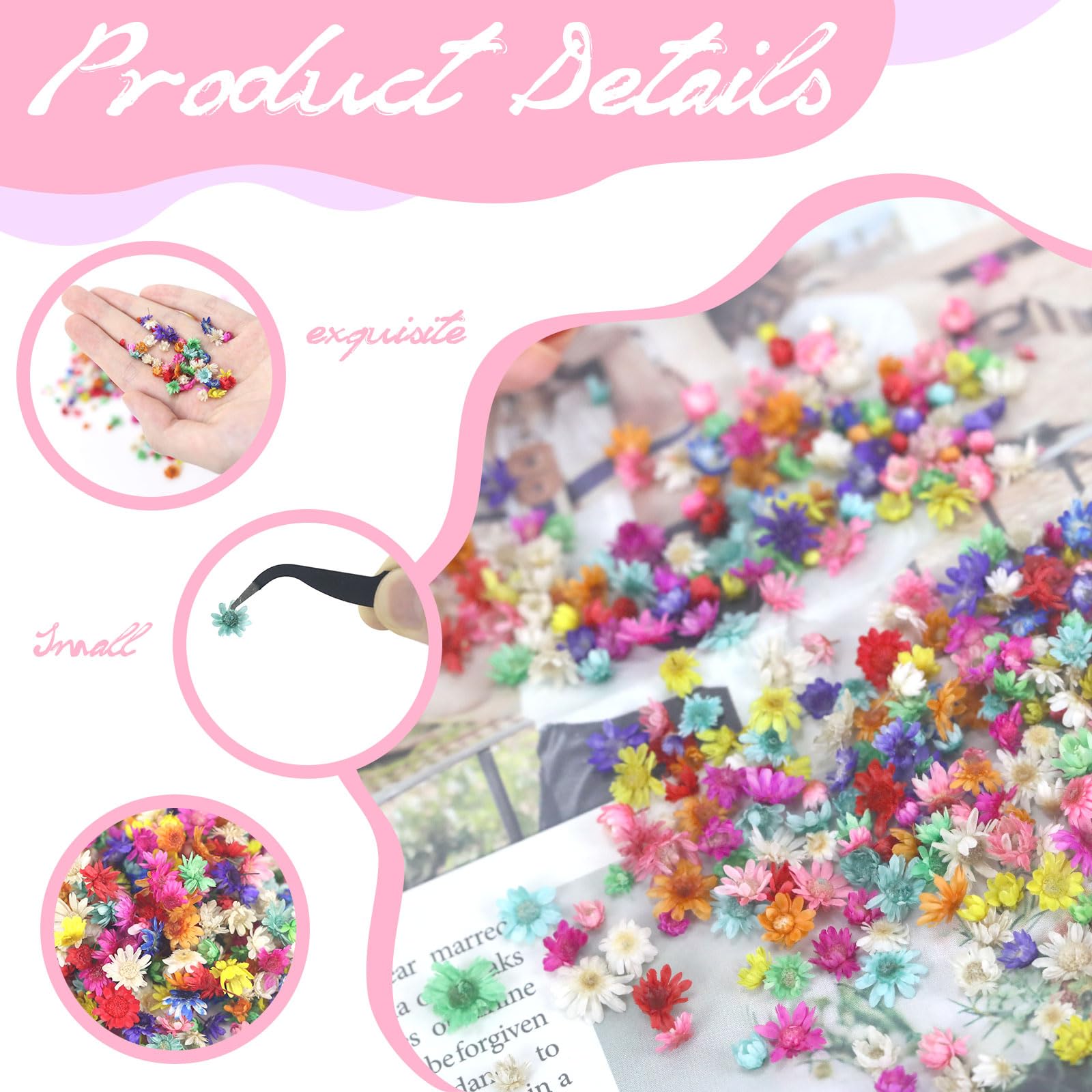 BelleVive 360 Fiori Secchi Per Resina E Artigianato - 2 G, Mini Fiori Naturali - Foto 7