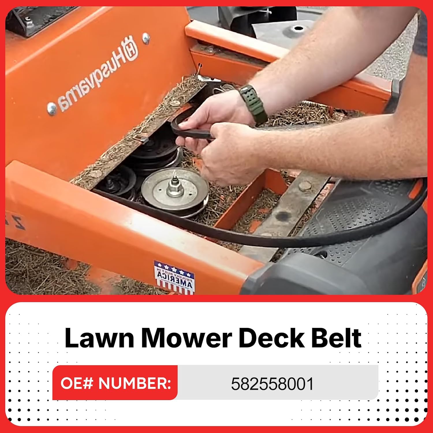 582558001 Lawn Mower Deck Belt Replacement for Husqvarna Z248F, RedMax RZT48, Jonsered Z48F