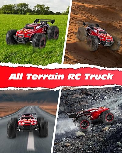 Miniatura 3 de Autos a control remoto a escala 118, camión monstruo todoterreno de 2.4 GHz, 12.4 mih de alta velocidad con 2 baterías recargables para niños,