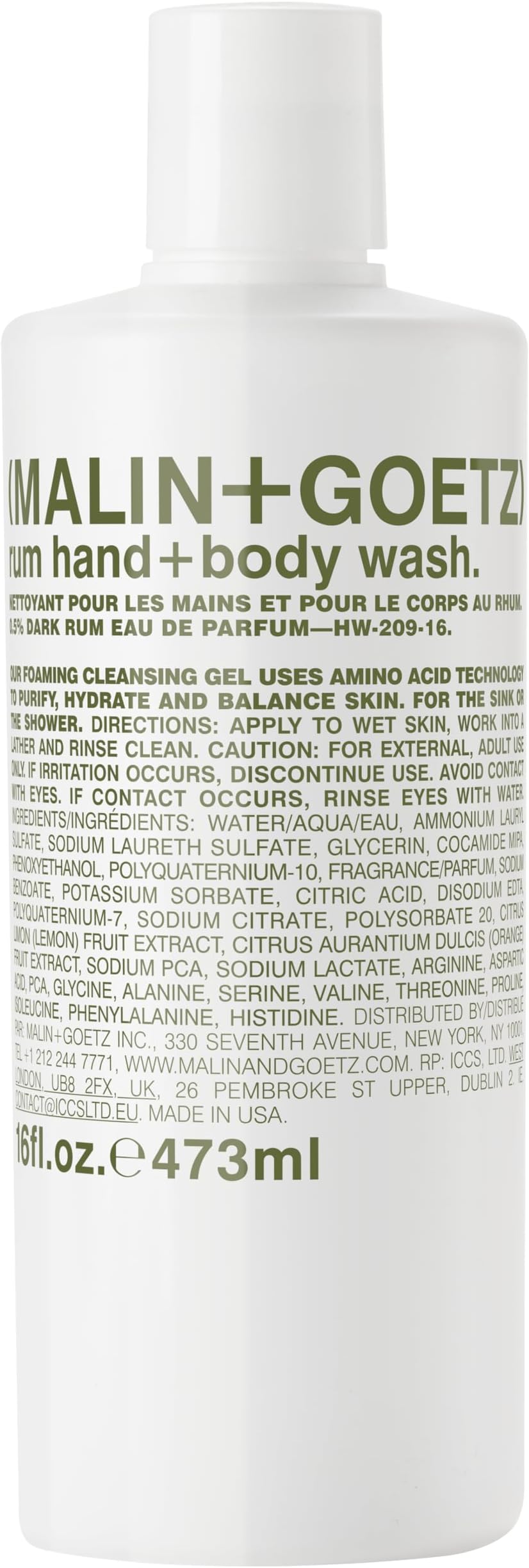 - MALIN+GOETZ Hand + Body Wash | Gentle Foaming Cleanser with Botanical Extracts and Amino Acids | Hydrating, pH-Balanced, Unisex Scent | Vegan & Cruelty-Free (Eucalyptus, Bergamot, Rum, Cannabis)