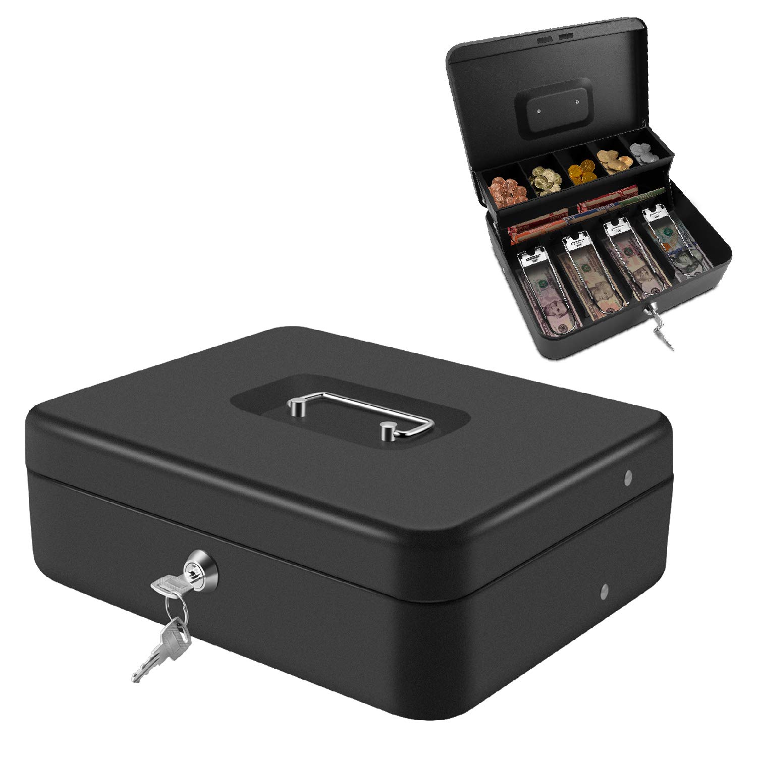 Buy Flexzion Cash Box with Key Money Box for Cash Businesses Cashier