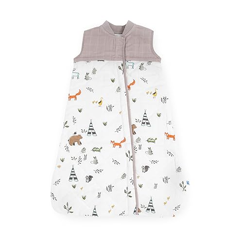 Little Unicorn Saco de dormir acolchado de muselina de algodón 100% algodón súper suave y ligero Bebé Talla S 0-6 meses Lavable a máquina 2.6