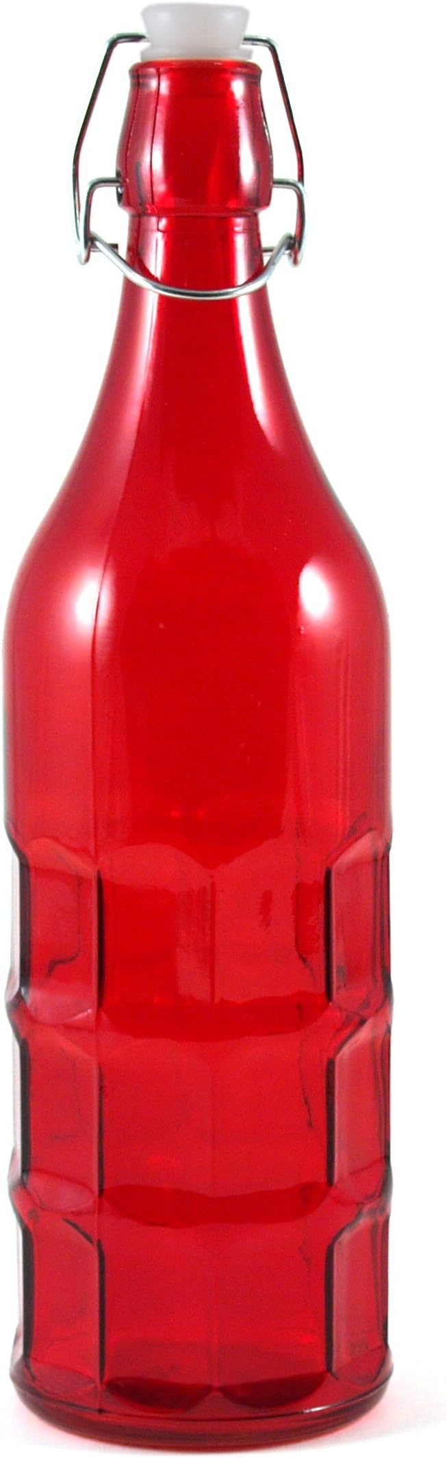 Complete Kitchen Red Glass Dimple Bottle Bail