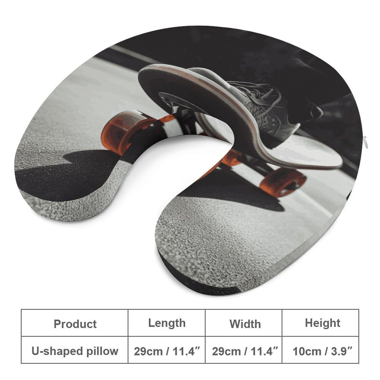 Almohada en forma de U para rueda de monopatín, núcleo de almohada de espuma viscoelástica, cojín, proporciona apoyo para el cuello, almohada de viaje, adecuada para aviones, coches, hogares