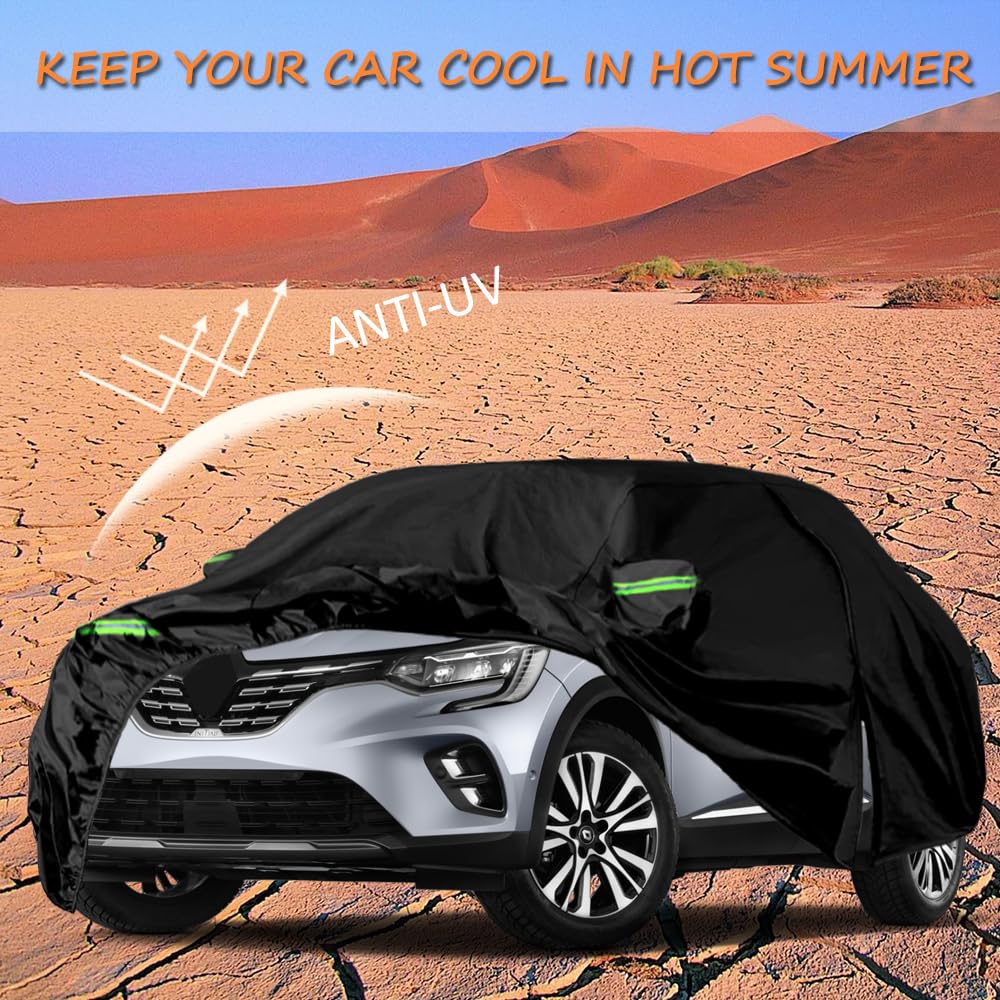 Funda Coche Exterior Compatibles con Renault Captur 2013-2026, Cubierta para Coche Impermeable, Coberturas Completas con Tira Reflectante