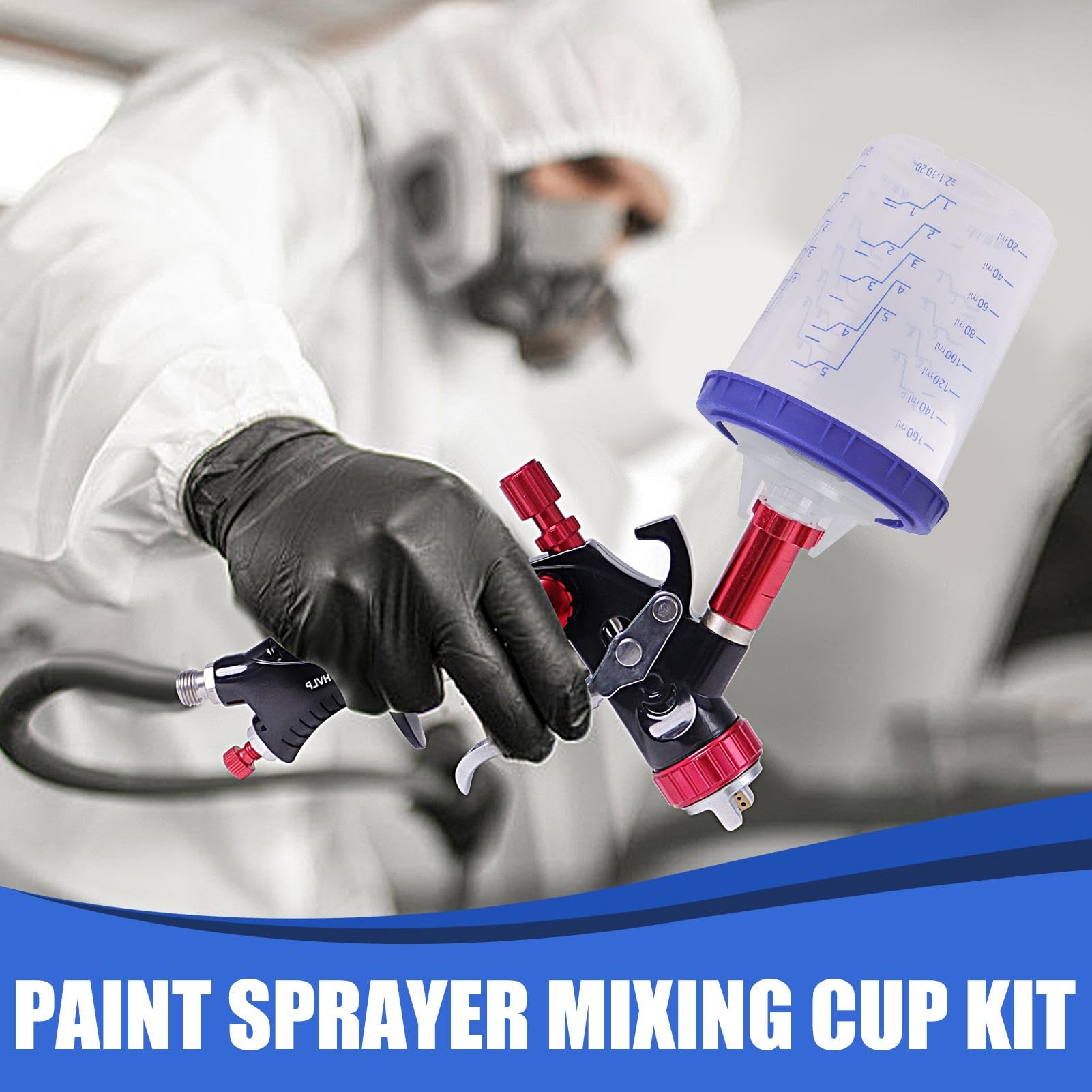 Lot de 50 tasses à mesurer avec couvercles pour mélanger la peinture avec