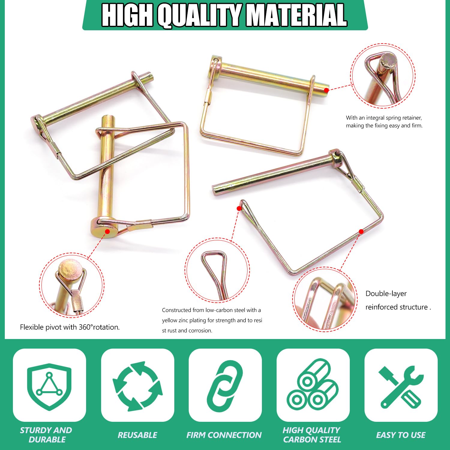 Amazon.co.jp: Twidec/7個 Ptoピンシャフトロックピン 1/4インチ 5/16