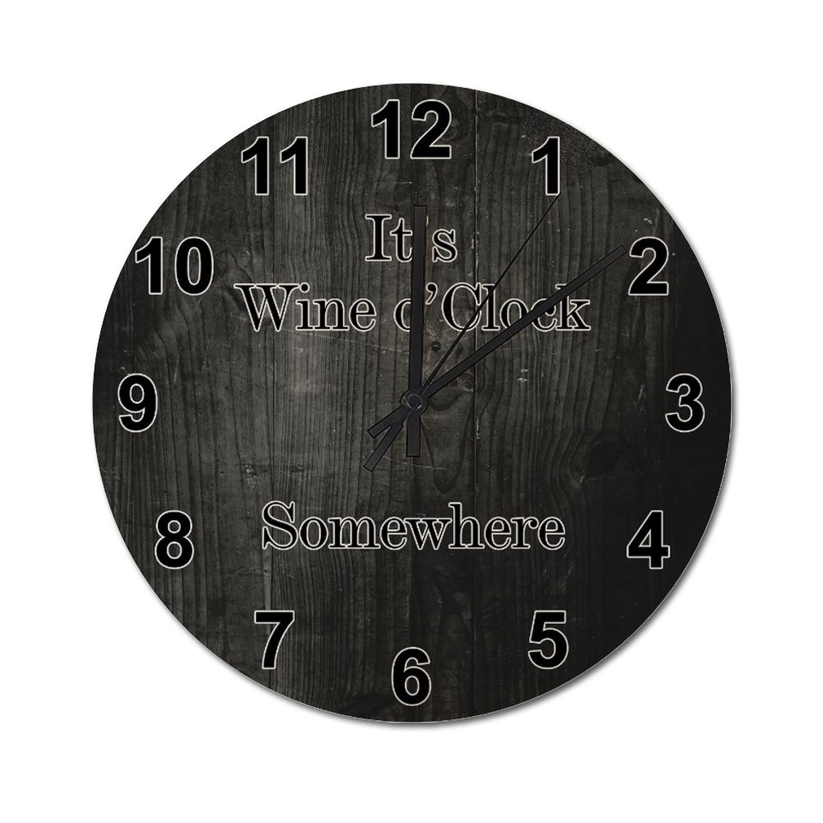 Horloge murale vin rustique rétro de 38 cm en bois vintage pour amateurs de grands crus