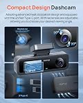 70mai 4K Dash Cam Front and Rear Inside, 3 Channel Car Dash Camera for Cars, Dashcam with GPS, Wi-Fi 6, Voice Control, Parking Monitor, Night Vision, Loop Recording, 64GB SD Card Included (T800E)