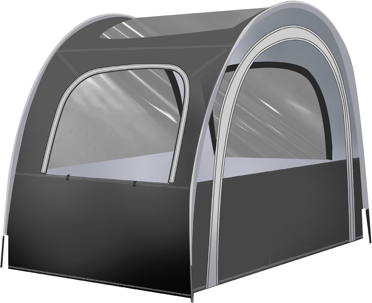 Camping & Sports Tent, 82x59x65 in, 3-4 Person PVC Tunnel Tent, Weatherproof Sunshade, No Condensation, Spacious Interior, Ultra Visibility for Sports Events Camping Fishing Cheering