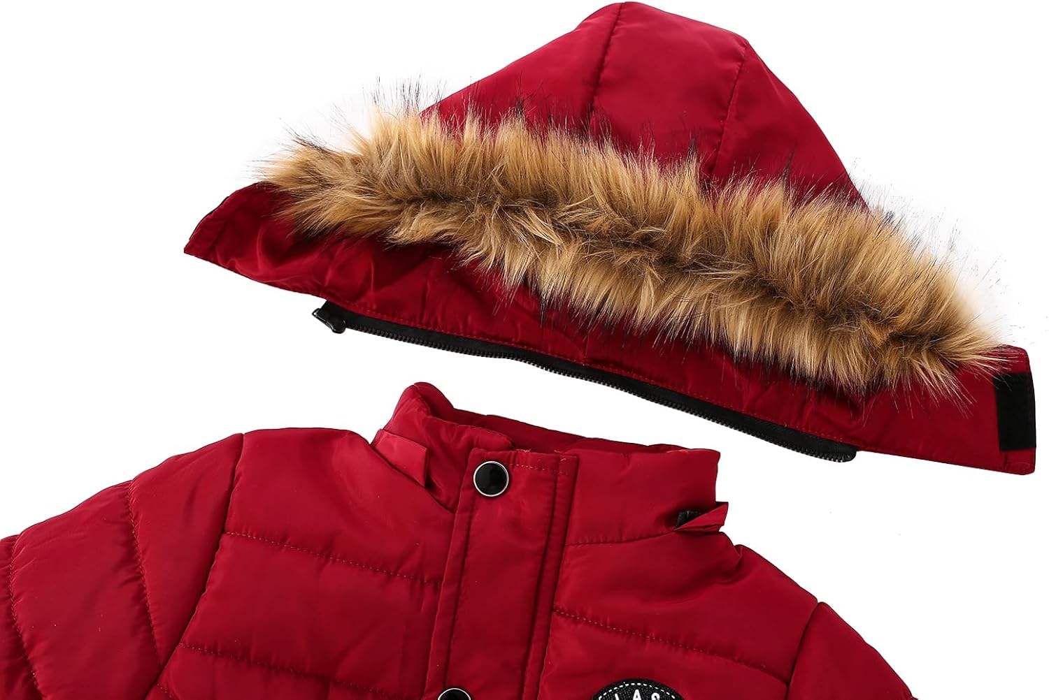 AMIYAN Toddler Boys Down Jacket Fur Collar Hood Thick Warm Winter Snowsuit Coat Parka - Image 3
