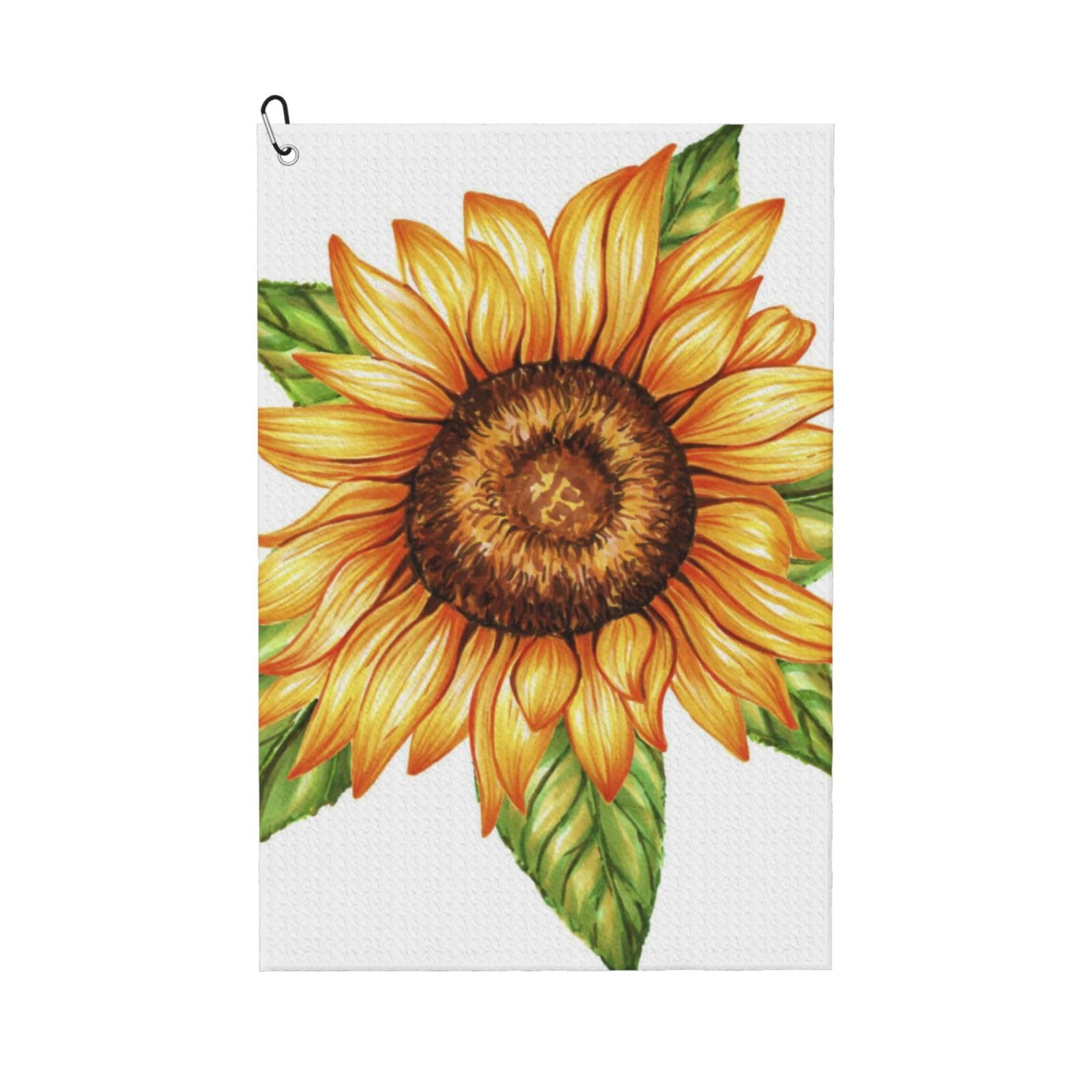 Oudrspo Stockadobe Chrysanthemum Illustration Golf Towel, Waffle Weave Sports Towel with Clip for Golf Course Daily Use