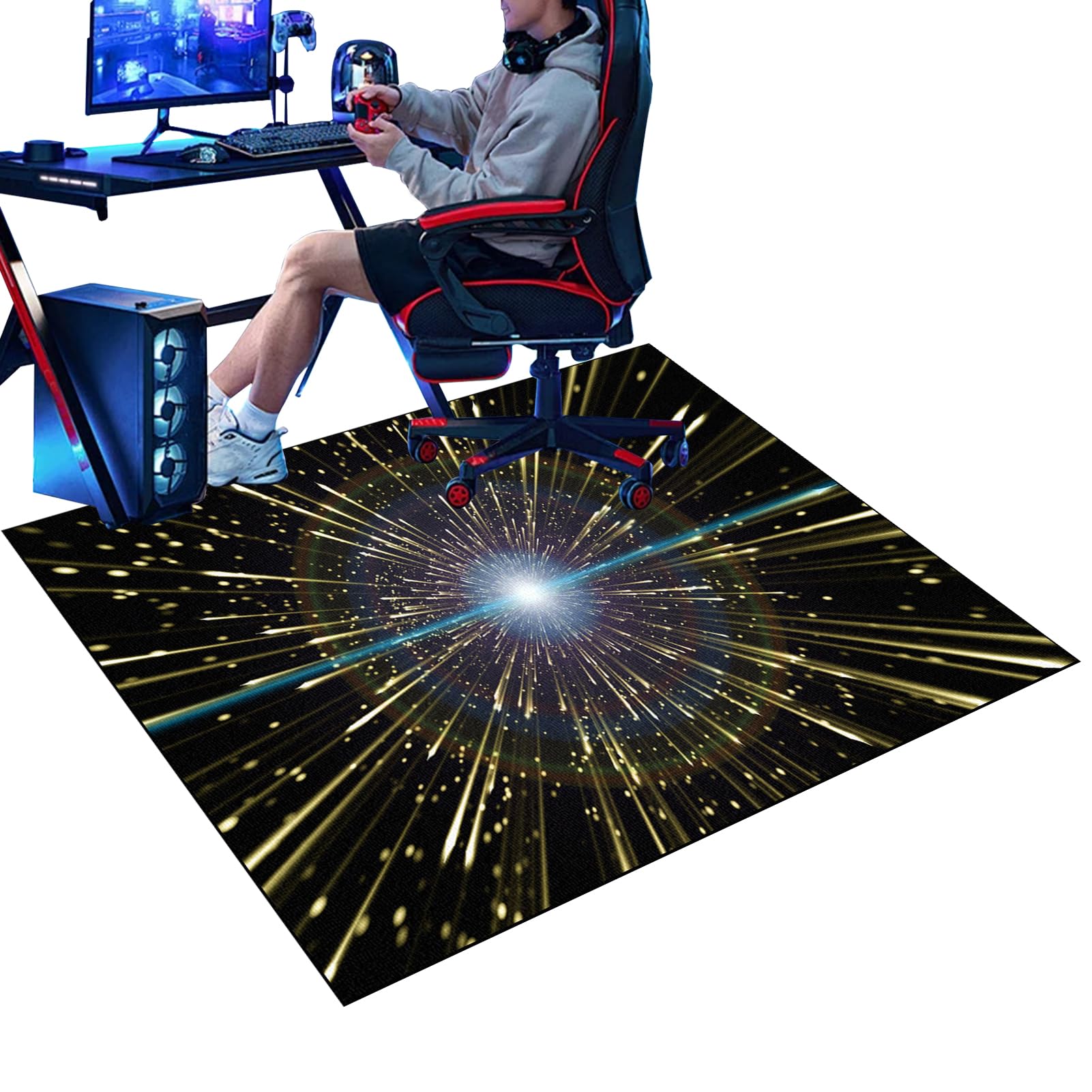 Gaming Chair Mat Non-Slip Desk Chair Mat for Carpet, Rectangle Office Chair Mat for Carpeted Floors, Carpet Protector Chair Mat for Home and Office Floor Mats Wood/Tile Protection Mat 80 x 120 cm