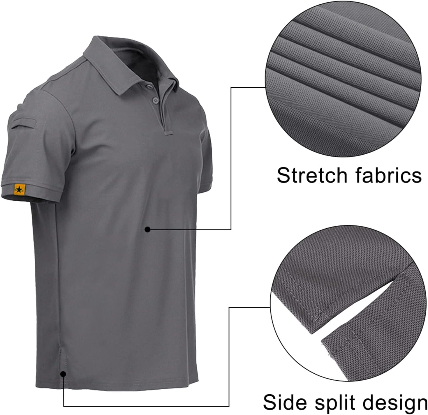 disi Mens Polo Shirts Quick-Dry Cool Short Sleeve Sports Casual Tennis Golf Shirt for Men