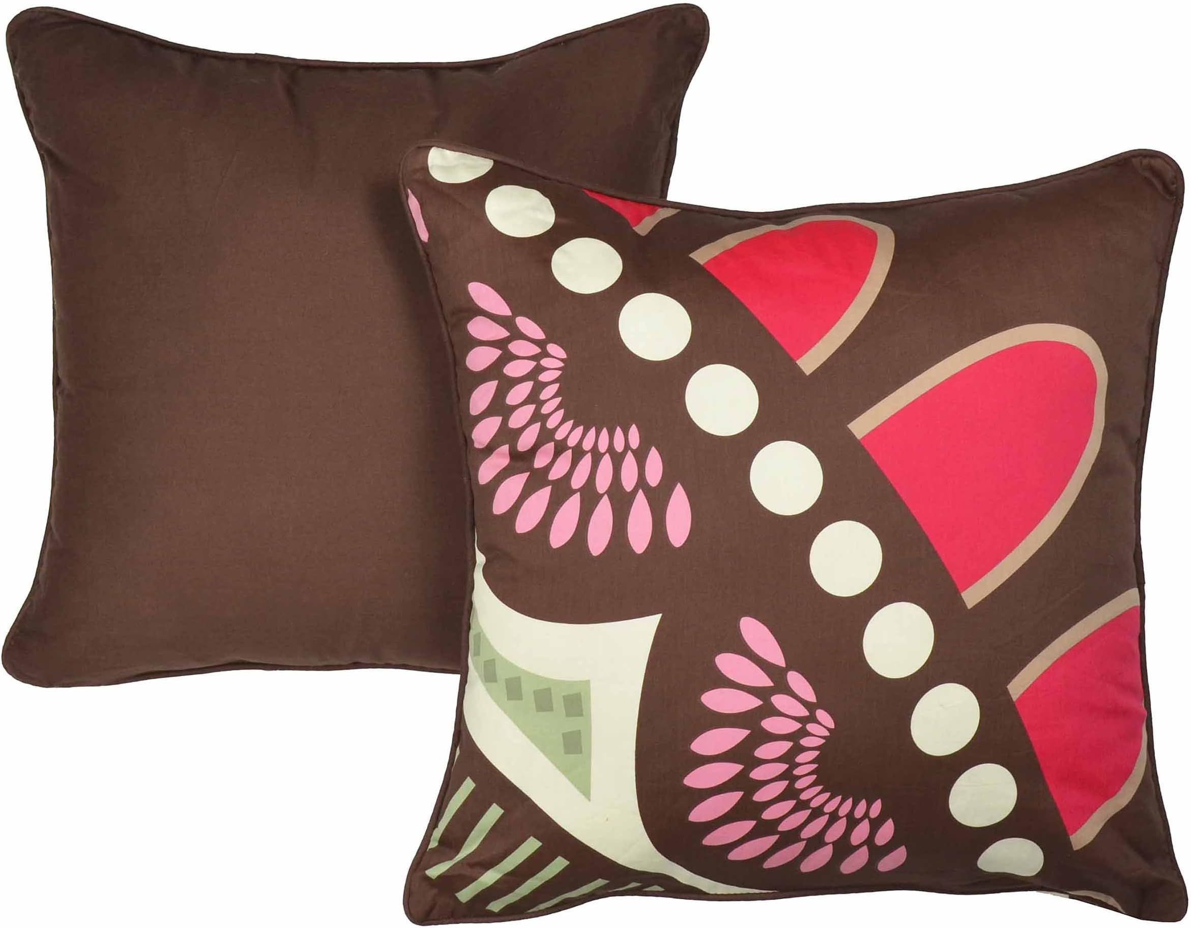 Funky Floral Square Pillows, 18-Inch, Set of 2