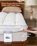 KAYFIA Queen Matelas Topper,Couvercle de matelas extra épais pour sommeil profond,3D+7D Snow Matelas de dessus d'oreiller en peluche avec 8-23 pouces de poche profonde-blanc